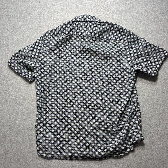 Untuckit Shirt Mens Medium Blue Floral Button Up 100% Cotton Pattern Short Sleev - Picture 4 of 7